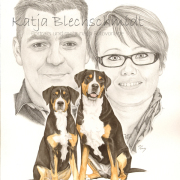Portrait nach Foto, Bleistiftzeichnung, Aquarell, Portrait zeichnen